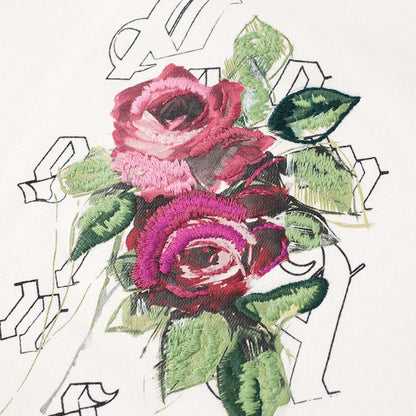 Palm Angels x END Big Rose Crewneck Sweatshirt White