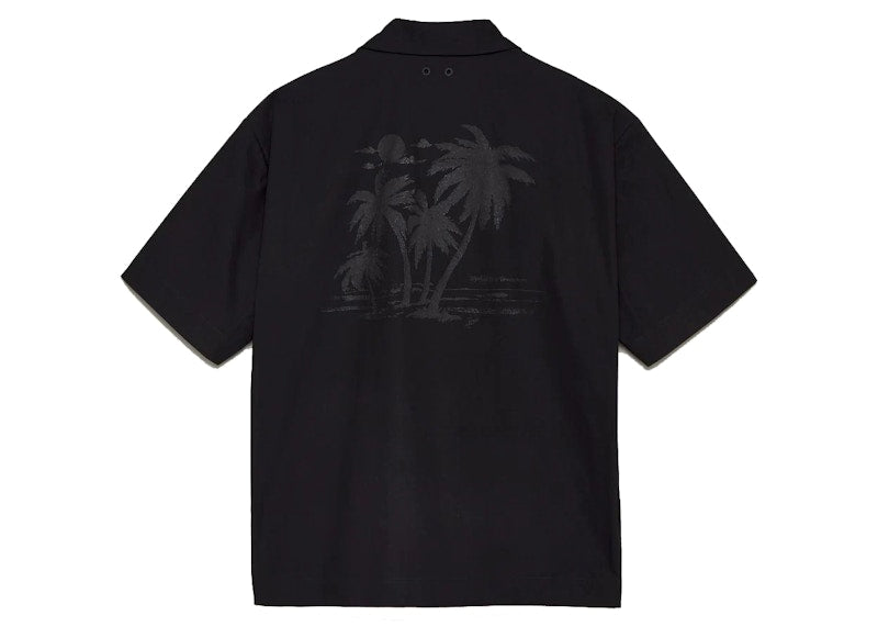 Palm Angels x Team Wang Palm Trees Bowling Shirt Black