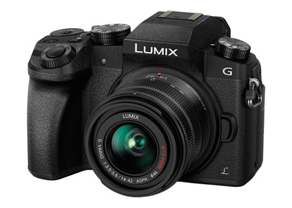 Panasonic LUMIX G7 Interchangeable Lens 4K Ultra HD Black DSLM Camera + 14-42mm Lens DMC-G7KK