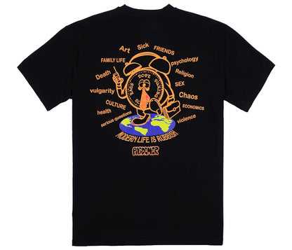 Pas de Mer Life Is Rubbish T-shirt Black