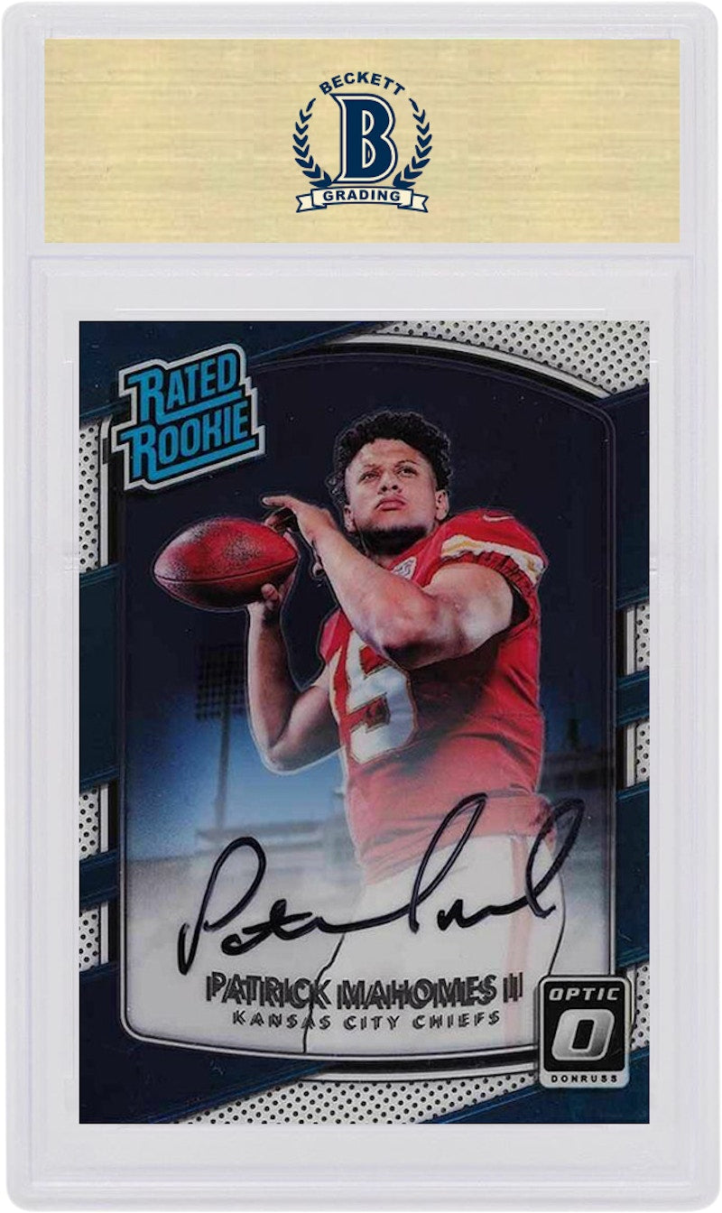 Patrick Mahomes 2017 Panini Donruss Optic Rookie Autograph #177 (PSA or BGS Graded)