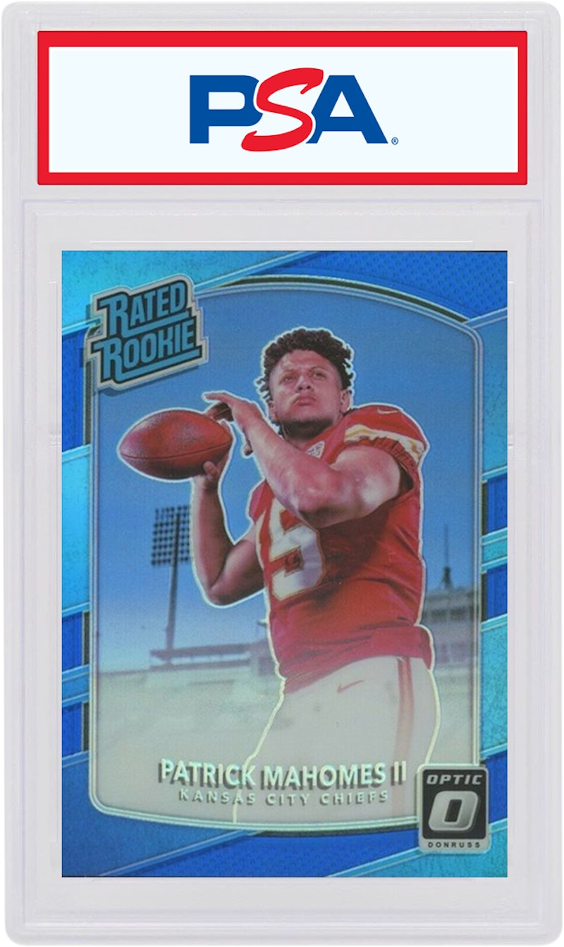 Patrick Mahomes 2017 Panini Donruss Optic Rookie Blue /149 #177 (PSA or BGS Graded)