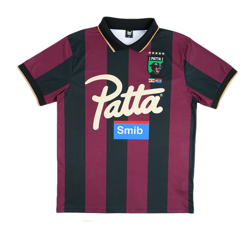 Patta Soundsystem x Smib Script Logo Football Jersey Black/Cabernet