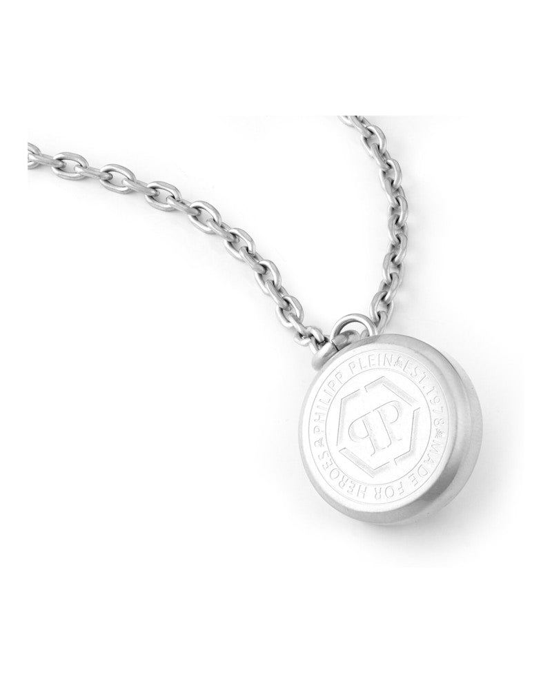 Philipp Plein 3D $kull Crystal Cable Chain Necklace Stainless Steel