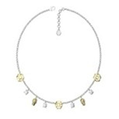 Philipp Plein 3D $kull Crystal Cable Chain Necklace Two Tone