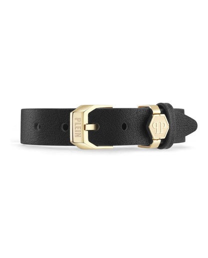 Philipp Plein 3D $kull Crystal Calf Leather Bracelet Gold