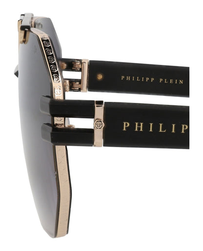 Philipp Plein Aviator-Frame Titanium Sunglasses Gold Black Smoke (SPP077M-63-0302)