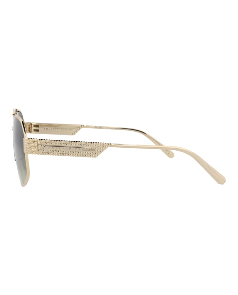 Philipp Plein Aviator-Frame Titanium Sunglasses Gold Gold Green (SPP106M-63-08FF)