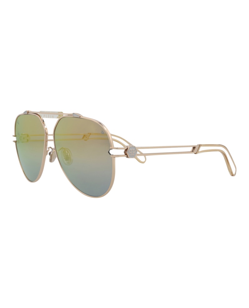Philipp Plein Aviator-Frame Titanium Sunglasses Rose Gold Rose Gold Smoke (SPP048M-62-033M)