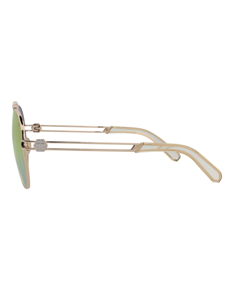 Philipp Plein Aviator-Frame Titanium Sunglasses Rose Gold Rose Gold Smoke (SPP048M-62-033M)