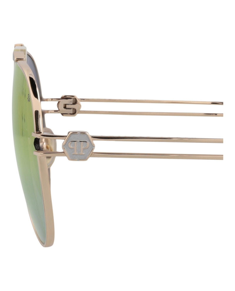 Philipp Plein Aviator-Frame Titanium Sunglasses Rose Gold Rose Gold Smoke (SPP048M-62-033M)