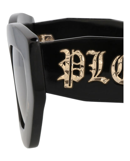 Philipp Plein Cat Eye-Frame Acetate Sunglasses Black Black Green (SPP099M-55-0700)