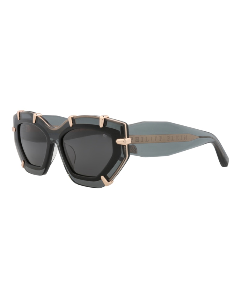 Philipp Plein Cat Eye-Frame Acetate Sunglasses Grey Grey Smoke (SPP099V-55-0819)