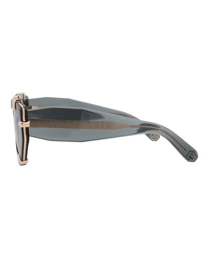 Philipp Plein Cat Eye-Frame Acetate Sunglasses Grey Grey Smoke (SPP099V-55-0819)
