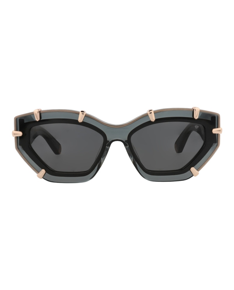 Philipp Plein Cat Eye-Frame Acetate Sunglasses Grey Grey Smoke (SPP099V-55-0819)