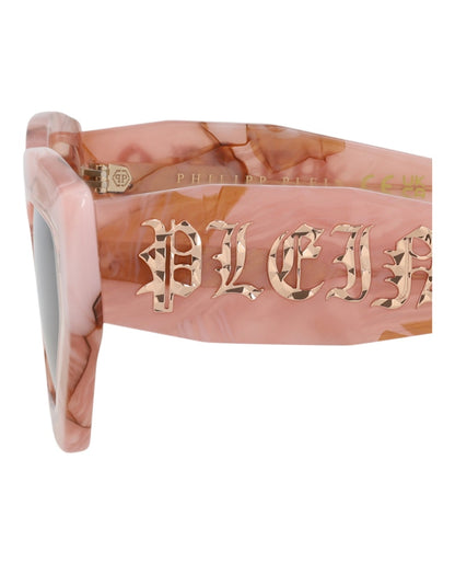 Philipp Plein Cat Eye-Frame Acetate Sunglasses Pink Pink Brown (SPP099M-55-06Z8)