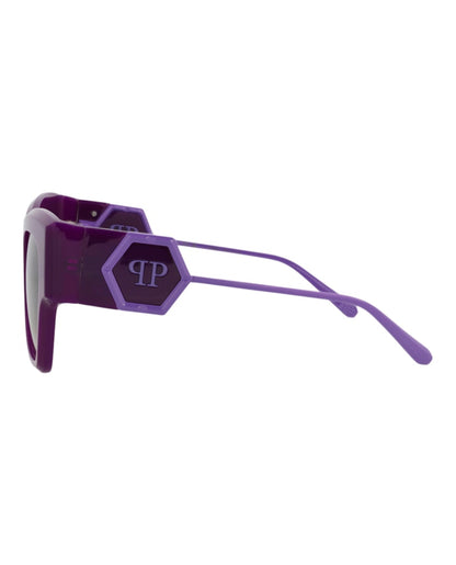 Philipp Plein Cat Eye-Frame Acetate Sunglasses Violet Violet Smoke (SPP120M-53-0875)
