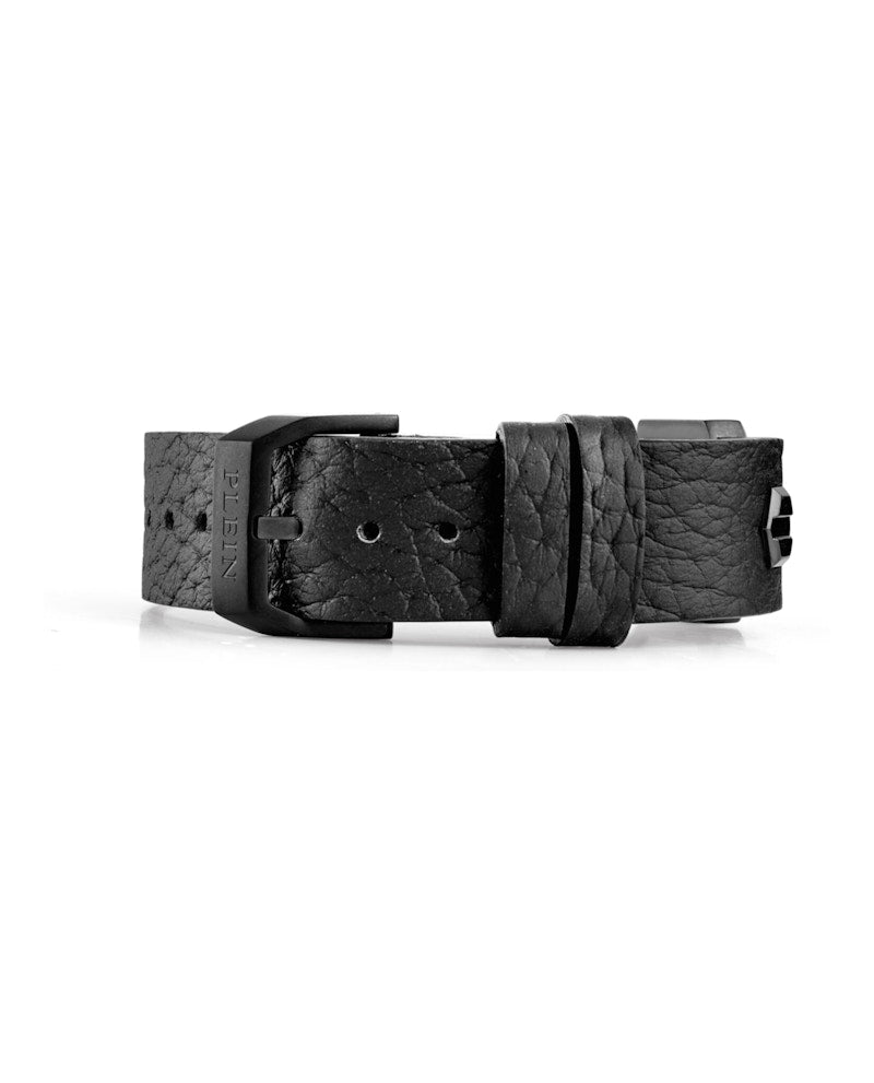 Philipp Plein Hexagon Calf Leather Bracelet Stainless Steel