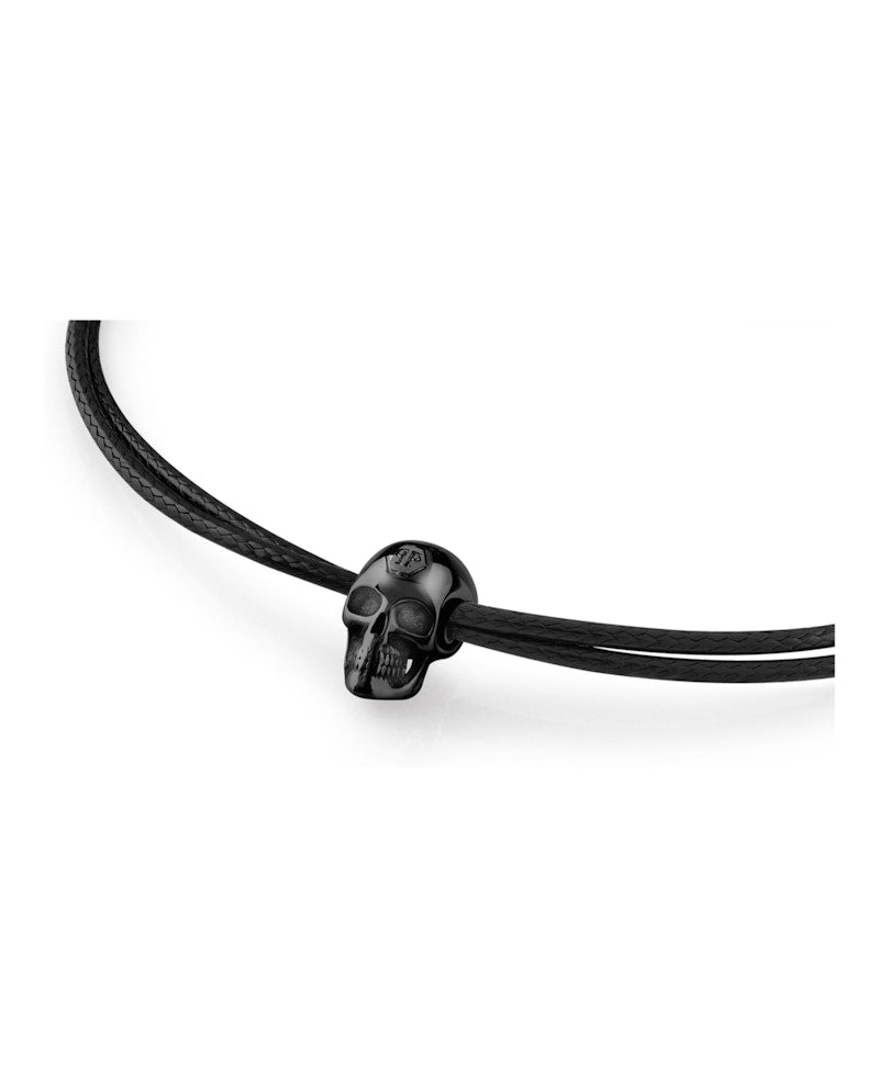 Philipp Plein Linked Cotton Cord Bracelet Black