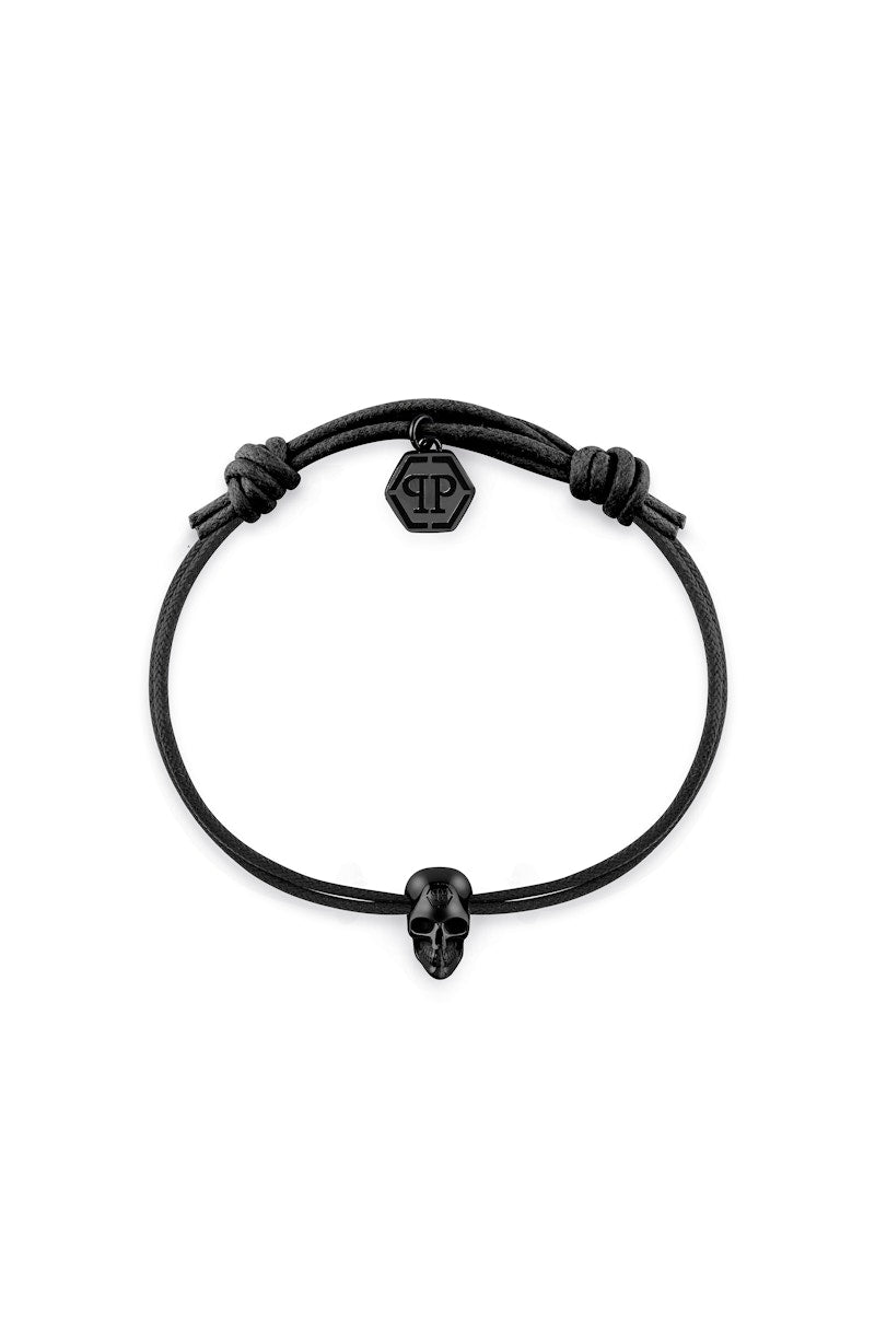 Philipp Plein Linked Cotton Cord Bracelet Black