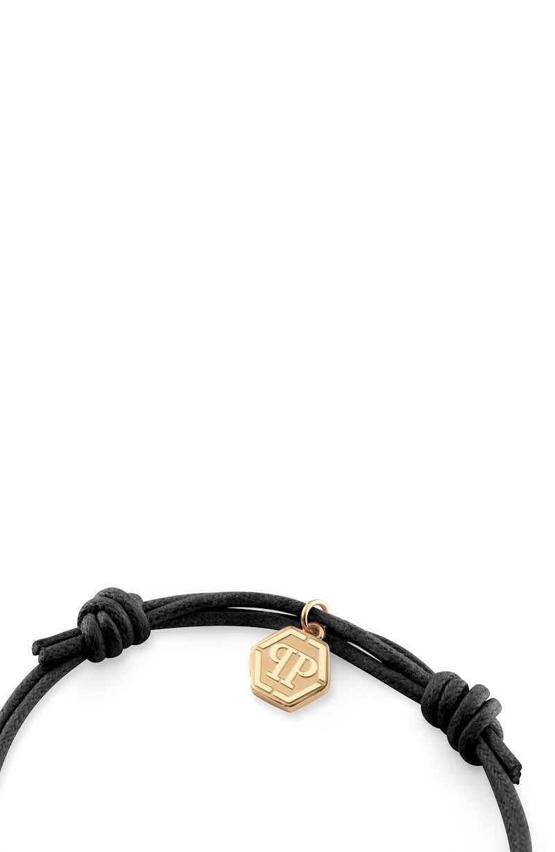 Philipp Plein Linked Cotton Cord Bracelet Gold