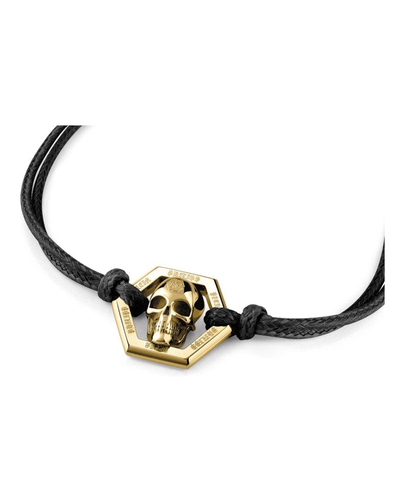 Philipp Plein Linked Cotton Cord Bracelet Gold