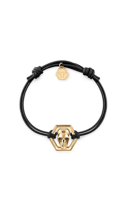 Philipp Plein Linked Cotton Cord Bracelet Gold