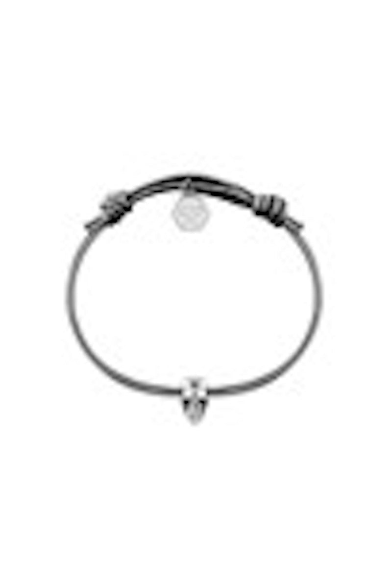 Philipp Plein Linked Cotton Cord Bracelet Stainless Steel
