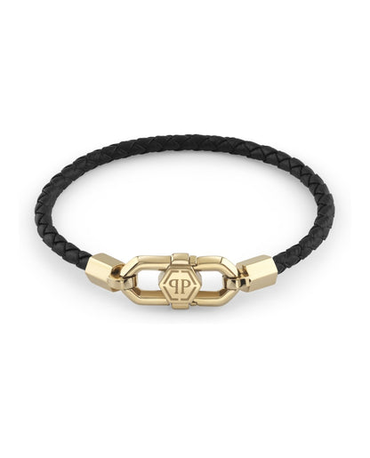 Philipp Plein Plein Edge Calf Leather Bracelet Gold