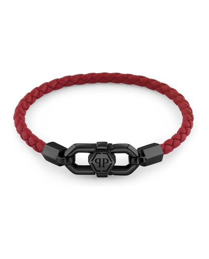 Philipp Plein Plein Edge Calf Leather Bracelet Gun