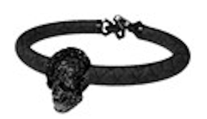 Philipp Plein Plein Elite Crystal Calf Leather Bracelet Black