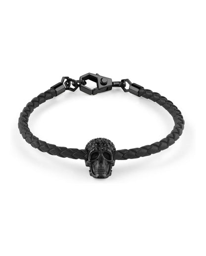 Philipp Plein Plein Elite Crystal Calf Leather Bracelet Black
