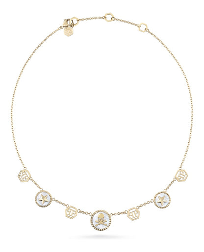 Philipp Plein Plein Mini Logo Cable Chain Necklace Gold