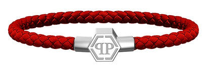 Philipp Plein Plein Tag Calf Leather Bracelet Stainless Steel