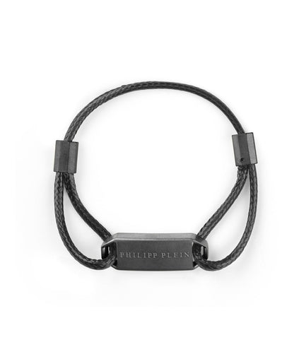 Philipp Plein Plein Tag Calf Leather Bracelet Stainless Steel