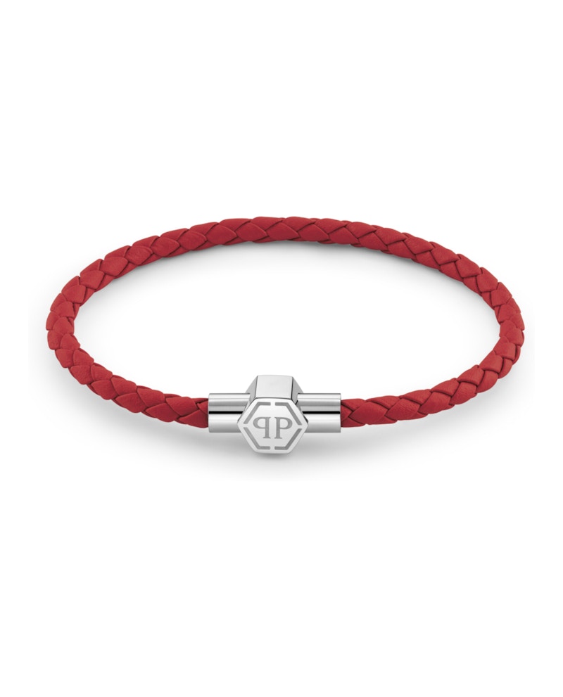 Philipp Plein Plein Tag Calf Leather Bracelet Stainless Steel