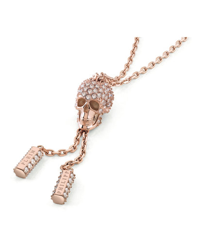 Philipp Plein Sliding $kull Crystal Cable Chain Bracelet Rosegold