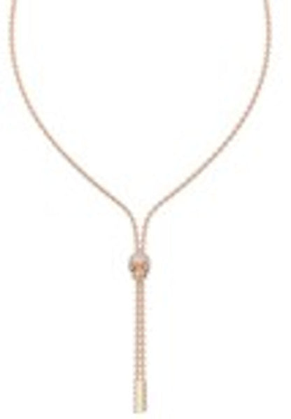 Philipp Plein Sliding $kull Crystal Cable Chain Necklace Rosegold