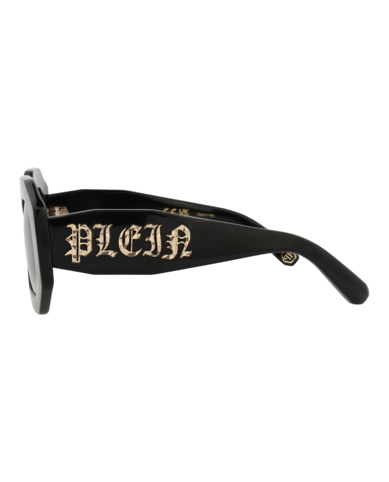 Philipp Plein Square-Frame Acetate Sunglasses Black Black Green (SPP098M-53-0700)