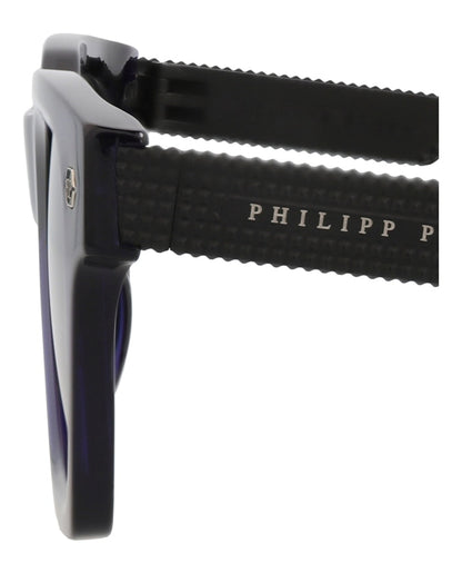 Philipp Plein Square-Frame Acetate Sunglasses Blue Black Smoke (SPP105M-50-0T31)