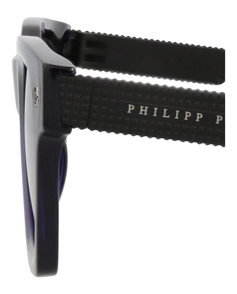 Philipp Plein Square-Frame Acetate Sunglasses Blue Black Smoke (SPP105M-50-0T31)