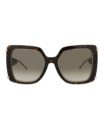 Philipp Plein Square-Frame Acetate Sunglasses Havana Havana Green (SPP121S-56-0722)