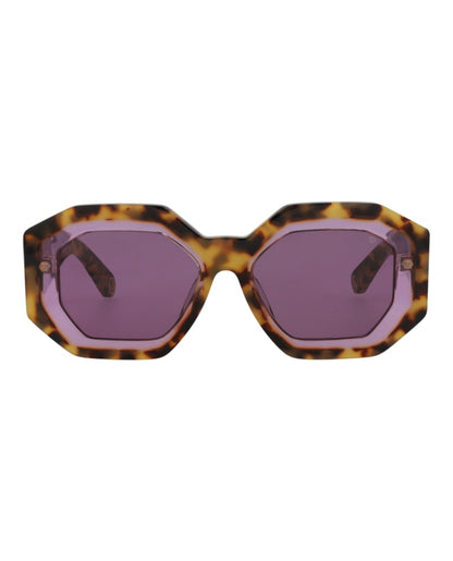 Philipp Plein Square-Frame Acetate Sunglasses Havana Havana Violet (SPP098M-53-0778)