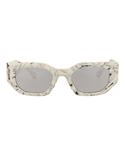 Philipp Plein Square-Frame Acetate Sunglasses Ivory Ivory Grey (SPP066M-51-09YL)