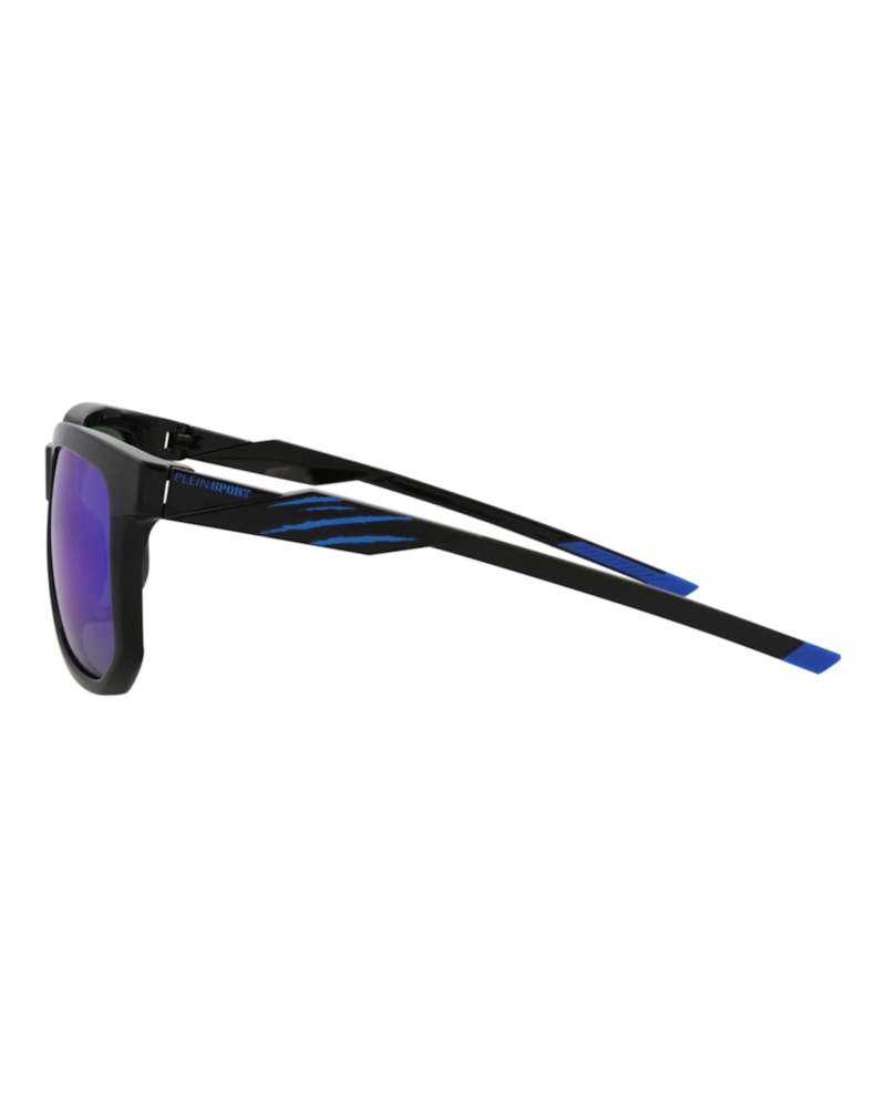 Philipp Plein Square-Frame Injection Sunglasses Black Black Blue (SSP011-56-Z42Z)
