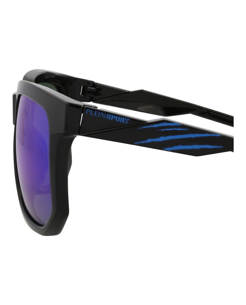 Philipp Plein Square-Frame Injection Sunglasses Black Black Blue (SSP011-56-Z42Z)