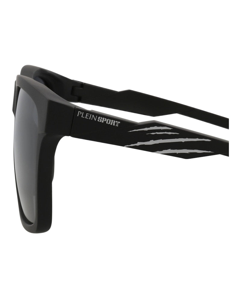 Philipp Plein Square-Frame Injection Sunglasses Black Black Smoke (SSP010-56-U28P)