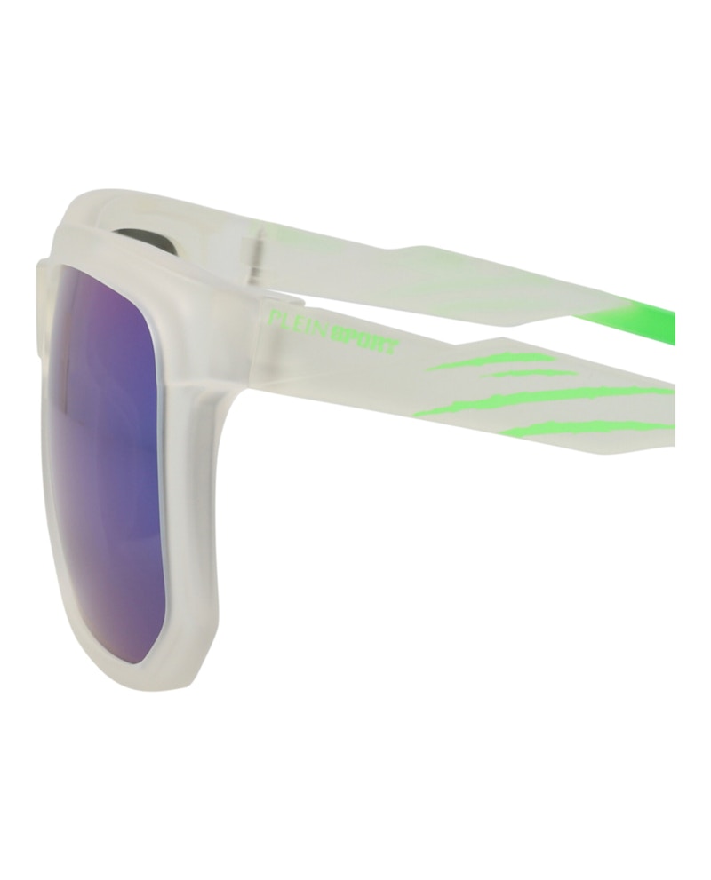 Philipp Plein Square-Frame Injection Sunglasses CRYSTAL CRYSTAL GREEN (SSP011-56-881Z)