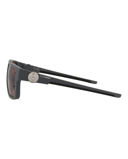 Philipp Plein Square-Frame Injection Sunglasses Grey Grey Pink (SSP004-57-507P)