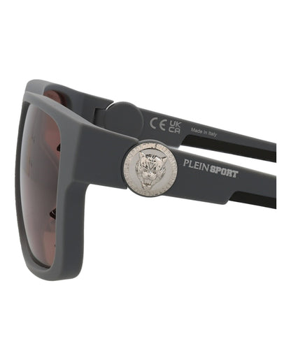 Philipp Plein Square-Frame Injection Sunglasses Grey Grey Pink (SSP004-57-507P)